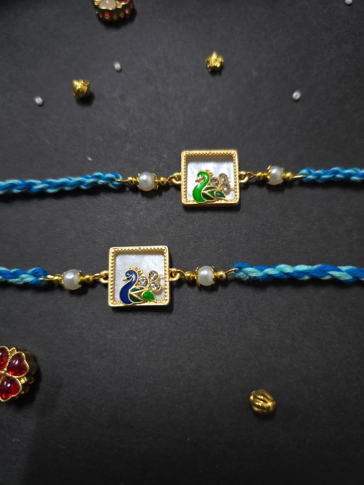 Pearl Peacock Designer Rakhi
